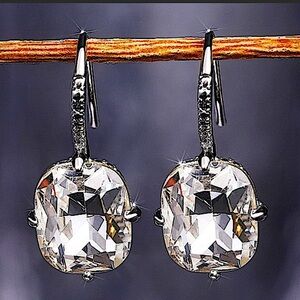 Princess Cut Silver Gold Filled Diamond Zircon Dangle Earrings